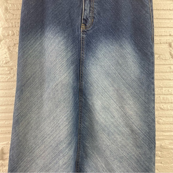 GAP Jeans Y2K Midi Length Denim Skirt Slight A-Line 100% Cotton Size 4 - Picture 4 of 10